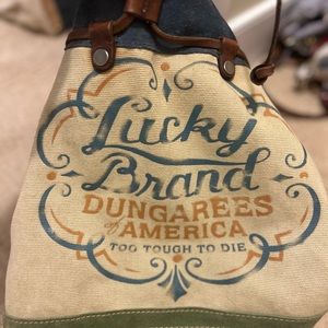 Lucky Brand drawstring satchel.
